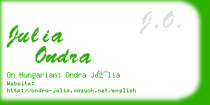 julia ondra business card